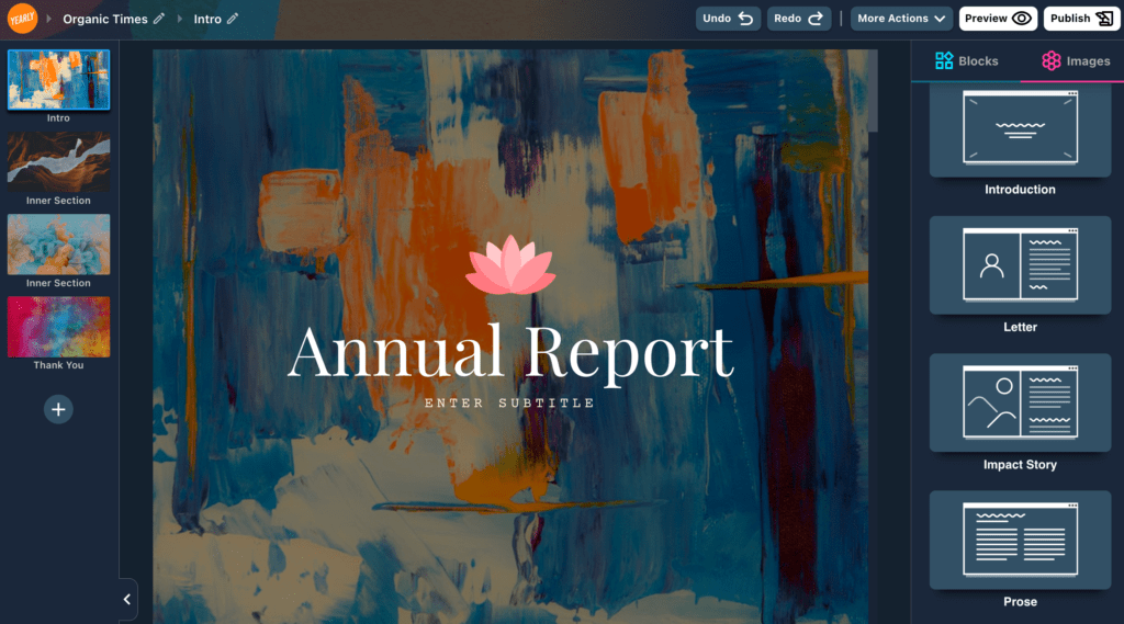 Annual report builder